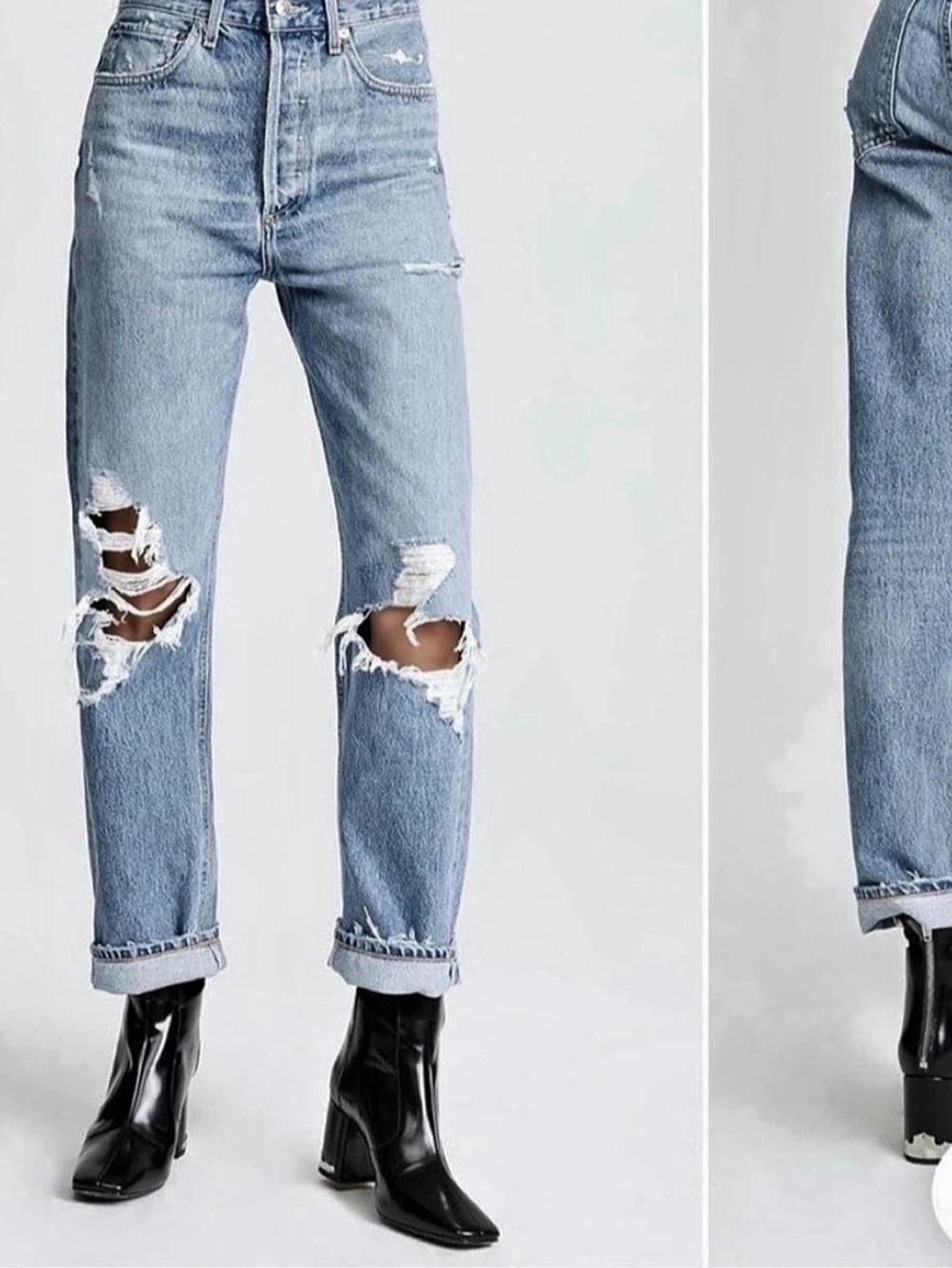 AGOLDE High Rise Boyfriend Jeans Blue Waist 24 - Picture 2 of 4
